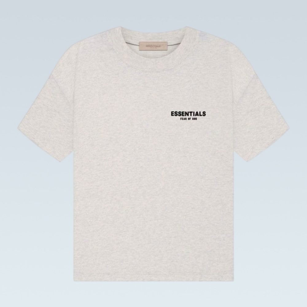 Fear of God Essentials light oatmeal crew neck t-shirt